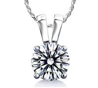 Diamonbella 10 Corazones 10 Flechas realistas 2 Quilates simulado Diamante Solitario Colgante con Hermoso Twist Collar de Plata 925