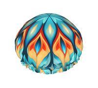 Diamond Abstract Art - Gorro de ducha de doble capa para mujer, reutilizable, diseño de gran tamaño adecuado para todas las longitudes de cabello, adecuado para niñas, spa y salón en casa.