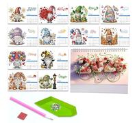Diamond Art Desk Calendar 2026 DIY, Art Kit with Irregular Shaped Diamonds Calendar for Home Office Living Room Bedroom Planning Desktop Ornament DIY Craft Gift Diamond Painting