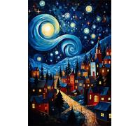 Diamond Art Kits for Adults,Night Star 5D Round Diamond Painting Kits,DIY Full Drill Crystal Rhinestone Canvas Embroidery Picture for Home Decor Gift(95x115cm)
