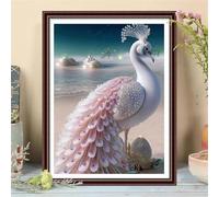 Diamond Art Kits for Adults,Noble Peacock 5D Square Diamond Painting Kits,DIY Full Drill Crystal Rhinestone Canvas Embroidery Picture for Home Decor Gift(25x45cm)