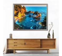 Diamond Art Kits for Adults,Sea Stone 5D Round Diamond Painting Kits,DIY Full Drill Crystal Rhinestone Canvas Embroidery Picture for Home Decor Gift(75x95cm)