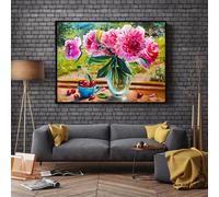 Diamond Art Kits for Adults,Village Flower 5D Square Diamond Painting Kits,DIY Full Drill Crystal Rhinestone Canvas Embroidery Picture for Home Decor Gift(85x105cm)