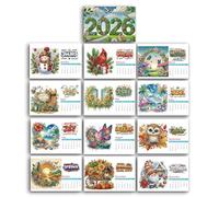 Diamond Art Painting Calendar 2026 Christmas Decorations, with Irregular Shaped Diamonds Painting Kit DIY Diamond Art Desk Calendar for Living Room Bedroom Office Desk Gift Giving