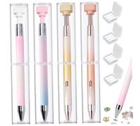 Diamond Art Pen con cera Juego de 8 piezas, 4 bolígrafos de cera recargables y 4 recambios, sistema de llenado automático para pintar