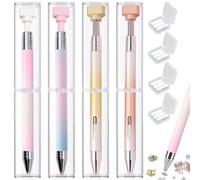 Diamond Art Pen con cera Juego de 8 piezas, 4 bolígrafos de cera recargables y 4 recambios, sistema de llenado automático para pintar