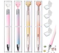 Diamond Art Pen con cera, juego de 8 piezas, 4 bolígrafos de cera recargables y 4 recambios, sistema de llenado automático para pintarDiamond Art Pen con bolígrafos, lápiz automático recargable para