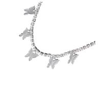 Diamond Butterfly Choker Elegant Women's Necklace Exquisite Decorative Pendant for Party