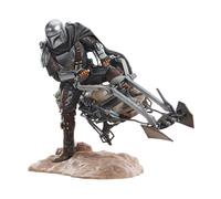 Figura diamond collection star wars: the mandalorian premier collection din djarin en moto speeder 23cm