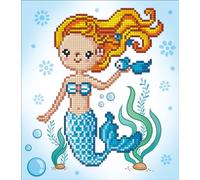 DIAMOND DOTZ Diamond Painting de Fantasía. Cuadro de Diamantes 5D de Sirena. Kit Completo de Pintura con Diamantes de 26.00 x 23.00 cm