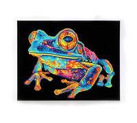 DIAMOND DOTZ 2594353 Original 5D Diamond Painting Set Neon Tree Frosch, con colores neón y terciopelo, cuadro de pintura de diamantes DIY para adultos y niños a partir de 12 años, intermedio