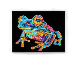 DIAMOND DOTZ 2594353 Original 5D Diamond Painting Set Neon Tree Frosch, con colores neón y terciopelo, cuadro de pintura de diamantes DIY para adultos y niños a partir de 12 años, intermedio