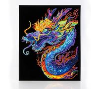 DIAMOND DOTZ 2594355 Original 5D Diamond Painting Set, Neon Dragon with Neon Farben und Samt, DIY DiamantMalerei Bilder für Erwachsene und Kinder ab 12 Jahren Intermediate