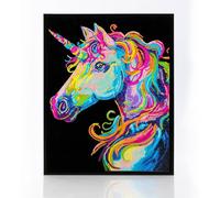 DIAMOND DOTZ 2594358 Original 5D Diamond Painting Set, Neon Unicornio, con colores neón y terciopelo, cuadro de pintura de diamantes DIY para adultos y niños a partir de 12 años, intermedio