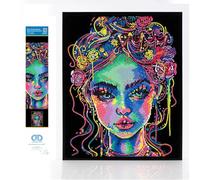 DIAMOND DOTZ 2594362 Original 5D Diamond Painting Set Neon Beauty, con colores neón y terciopelo, cuadro de pintura de diamantes DIY para adultos y niños a partir de 12 años, intermedio
