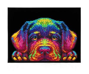 DIAMOND DOTZ 2594368 Original 5D Diamond Painting Set, Neon Hundewelpen, mit Neon Farben und Samt, DIY DiamantMalerei Bilder für Erwachsene und Kinder ab 12 Jahren Intermediate