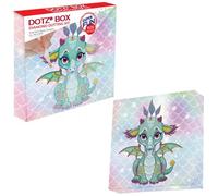 DIAMOND DOTZ Box Diamond Painting con Marco. Cuadro de Diamantes 5D de Ariel Dragón Bebé. Kit Completo de Pintura con Diamantes de 22 x 22 Cm