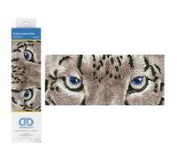 DIAMOND DOTZ Intermediate Kit, DD5 Snow Spy-Cuadro de Pintura de Diamante para niños y Adultos (42 x 18 cm), diseño, Plástico Poliéster, Leopardo de Las Nieves Ojos