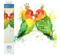 DIAMOND DOTZ DD5.075 - Juego de pintura de diamante 5D original con pájaros amantes de los pájaros, juego creativo con 3.280 piedras de mosaico de diamantes, juego de pintura de aprox. 32 x 32 cm,