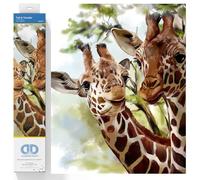DIAMOND DOTZ Diamond Painting de Animales. Cuadro de Diamantes 5D de Jirafas. Kit Completo de Pintura con Diamantes de 40.00 x 40.00 cm
