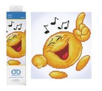 DIAMOND DOTZ Diamond Painting de Emoji. Cuadro de Diamantes 5D de Cara Sonriente Kit Completo de Pintura con Diamantes de 26.00 x 23.00 cm