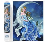 DIAMOND DOTZ Diamond Painting de Fantasía. Cuadro de Diamantes 5D de Hada de la Luna del Viento. Kit Completo de Pintura con Diamantes de 68.00 x 52.00 cm