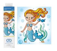 DIAMOND DOTZ Diamond Painting de Fantasía. Cuadro de Diamantes 5D de Sirena. Kit Completo de Pintura con Diamantes de 26.00 x 23.00 cm