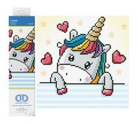 DIAMOND DOTZ Diamond Painting de Fantasía Cuadro de Diamantes 5D de Unicornio Bebé. Kit Completo de Pintura con Diamantes de 26.00 x 23.03 cm