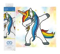 DIAMOND DOTZ Diamond Painting de Fantasía Cuadro de Diamantes 5D de Unicornio Dab. Kit Completo de Pintura con Diamantes de 26.00 x 23.02 cm