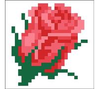 DIAMOND DOTZ Diamond Painting de Flores. Cuadro de Diamantes 5D de Rosa Roja. Kit Completo de Pintura con Diamantes de 7.00 x 7.00 cm