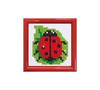DIAMOND DOTZ Diamond Painting de Insecto. Cuadro de Diamantes 5D de Mariquita Roja. Kit Completo de Pintura con Diamantes de 7.00 x 7.01 cm