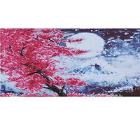 DIAMOND DOTZ Diamond Painting de Paisaje. Cuadro de Diamantes 5D de Montaña y Cerezos. Kit Completo de Pintura con Diamantes de 38.00 x 52.00 cm