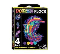 DIAMOND DOTZ DOTZIES 2594445 Original 5D Diamond Painting Set - Juego de 4 cuadros de diamantes de colores con flocado, kit de puntos para niños a partir de 6 años, principiante