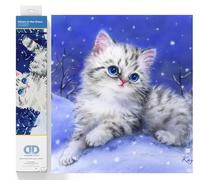 DIAMOND DOTZ Gatito en la Nieve Kit de Pintura para Principiantes, Plástico Cera Lona Resina, Multicolor, 35.5 x 27.9cm