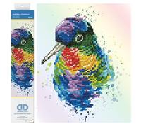 DIAMOND DOTZ Kit de pintura intermedio DD5, plumas arco iris, 22 cm x 27 cm