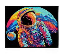 DIAMOND DOTZ Kits de pintura de diamantes de astronauta de neón para adultos, kits de arte de diamantes coloridos, un kit de manualidades creativo relajante con gemas de puntos de 114 x 18 pulgadas