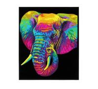 DIAMOND DOTZ Kits de pintura de diamantes de elefante de neón para adultos, kits de arte de diamantes coloridos, un kit de manualidades creativo relajante con gemas de puntos, 18 x 14 pulgadas