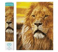 DIAMOND DOTZ Kits de Pintura de Diamantes de león del Señor del Serengeti para Adultos, Kits de Arte de Diamantes, un Kit de Manualidades Creativo Relajante con Gemas de Puntos, 17.7 x 13.8 Pulgadas