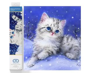 DIAMOND DOTZ Needleart World Kitten in The Snow - Kit de Bordado de Diamantes, Multicolor