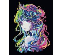 DIAMOND DOTZ Neon 2594363 Neon Anime Princess, Original 5D Diamond Painting Set, Neon Farben und Samt, DIY Diamant Malerei Bilder für Erwachsene und Kinder ab 12 Jahren Intermediate