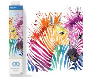 DIAMOND DOTZ Pracht Creatives Hobby DD8-005 - arco iris cebras, brillante diamante para personalizar, aprox. 40 x cm, pintar con diamantes, nueva y creativa tendencia de bricolaje.