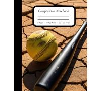 Diamond Dust: Softball Composition Notebook - Softball & Bat on Cracked Dirt Field - 7.5" x 9.25", College Ruled, 110 Pages, Matte Finish