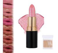 Diamond Glitter Lipstick,Waterproof,Long Lasting Smudge Proof,6-Color Metallic Lipstick,Non-Sticky,For Women (02, Same size)