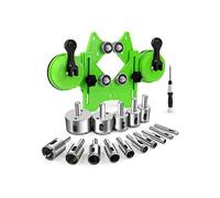 Diamond Hole Saw Kit 17PCS Drill Bits Sets with Double Suction Cups Guide Jig Fixture From 4mm-83mm