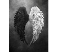 Diamond Painting 30x40cm, DIY Diamond Painting Alas, 5D Pintura de Diamante Blanco Y Negro Manualidades para Adultos, Pintar con Diamantes Diamond Art Kit Completo para Decoración de Pared -YZ945