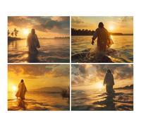 Diamond Painting 4 Piezas Diamond Painting Dios 60x40cm 2026 Nuevo Pintura Diamante Pintar por Numeros Niños,Manualidades Adultos Decoracion Navidad,Regalos Originales para Mujer(Océano) K-a328