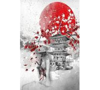 Diamond Painting 40x60cm, 5D DIY Escenografía Samurai Pintura Cuadro Cuadrado Diamante Art Completo Cristal Rhinestones Bordado Punto de Cruz Pintura Painting para Decoración Hogar, Niños/Adultos U483