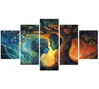 Diamond Painting 5 Piezas Abstracto Pintura Diamante Adultos 30x50cm, Parejas Pintura de Diamantes 5 Partes, Strass Redondos 5D Bordado de Diamantes DIY Punto de Cruz Mosaico Kit, Regalo Mujer S0U-160