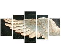 Diamond Painting 5 Piezas Ala Pintura Diamante Adultos 88x175cm, Ángel Pintura de Diamantes 5 Partes, Strass Redondos 5D Bordado de Diamantes DIY Punto de Cruz Mosaico Kit, Decoración Salón S0U-92