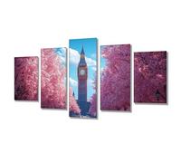 Diamond Painting 5 Piezas Big Ben Flores de cerezo Diamond Painting Adultos, DIY Manualidades Niños Punto de Cruz, Kit Bordado Principiantes, Decoracion Salon Modernos, Regalo Mujer 175x88cm j7s-356